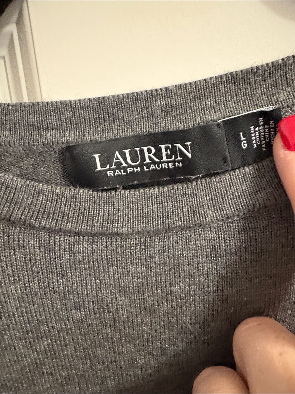 Lauren Ralph Lauren Men's Charcoal Gray Crewneck Sweater - Picture 2 of 3